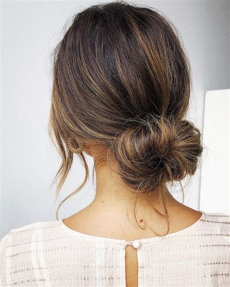 cute low messy bun